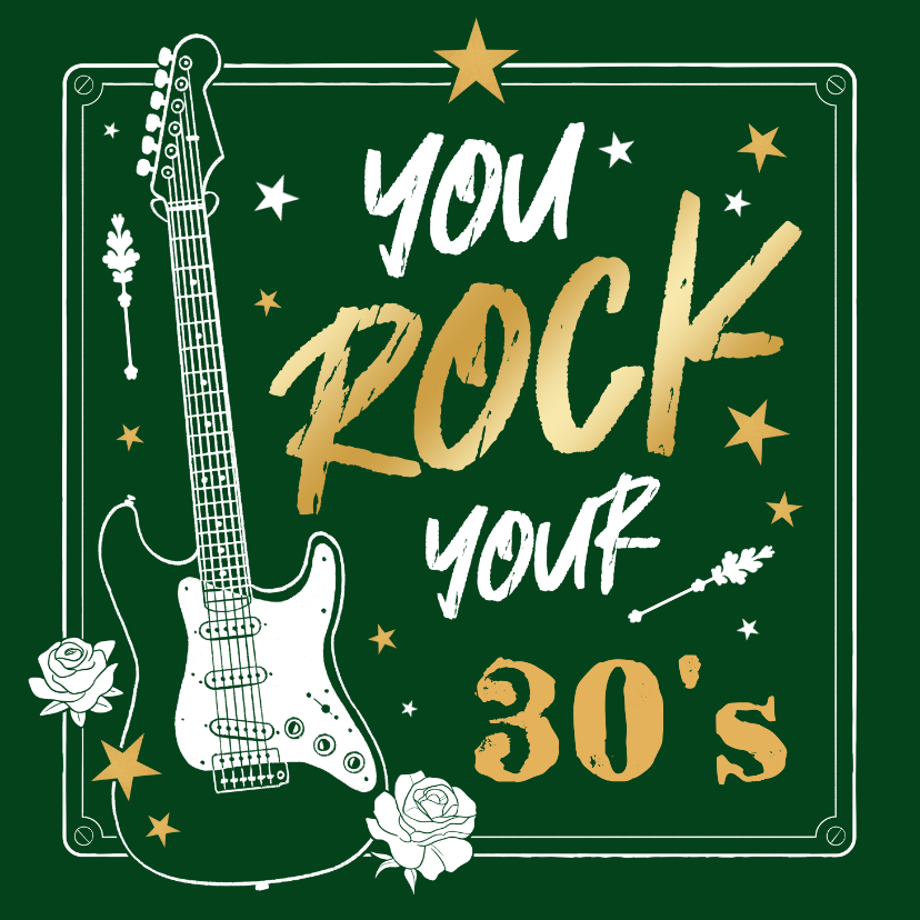 Verjaardagskaart 30 stoer rock metal punk gitaar muziek - Verjaardagskaarten Verjaardagskaarten - Verjaardagskaart 30 stoer rock metal punk gitaar muziek