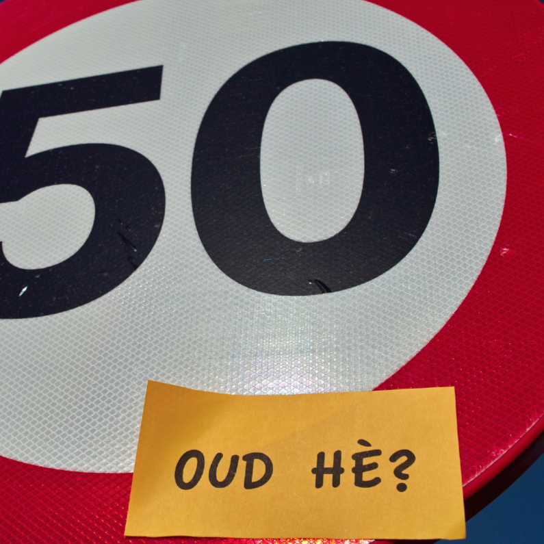Verjaardagskaart 50 jaar verkeersbord - Verjaardagskaarten Verjaardagskaarten - Verjaardagskaart 50 jaar verkeersbord