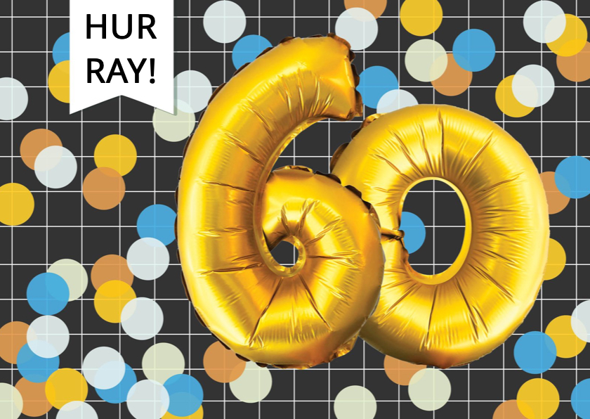 Beste Verjaardagskaart 60 jaar confetti ballonnen | Kaartje2go KZ-86