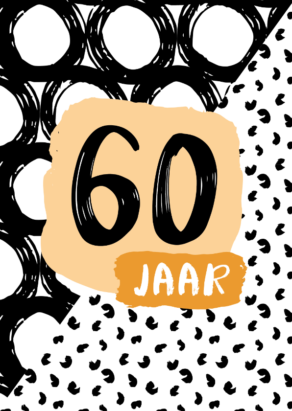 Verjaardagskaarten - Verjaardagskaart 60 jaar zwartwit