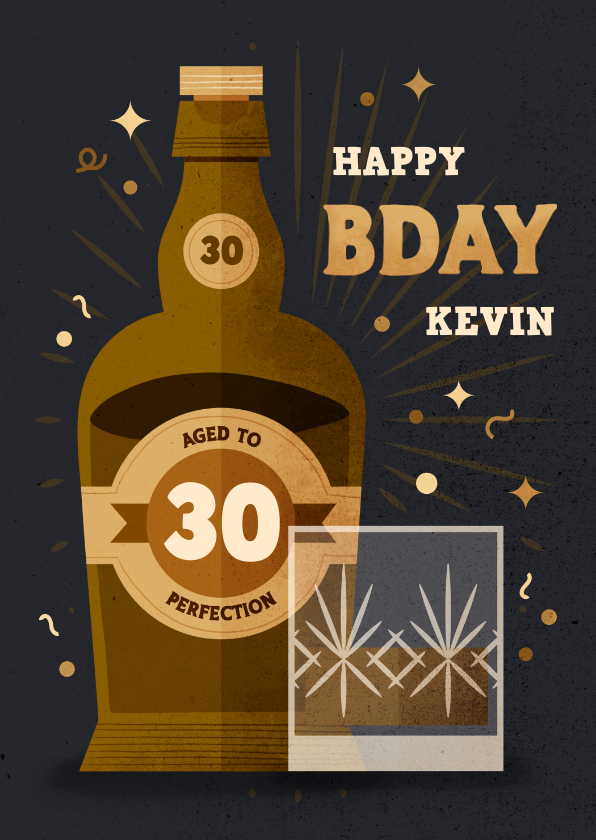 Verjaardagskaarten - Verjaardagskaart aged to perfection whisky aanpasbaar