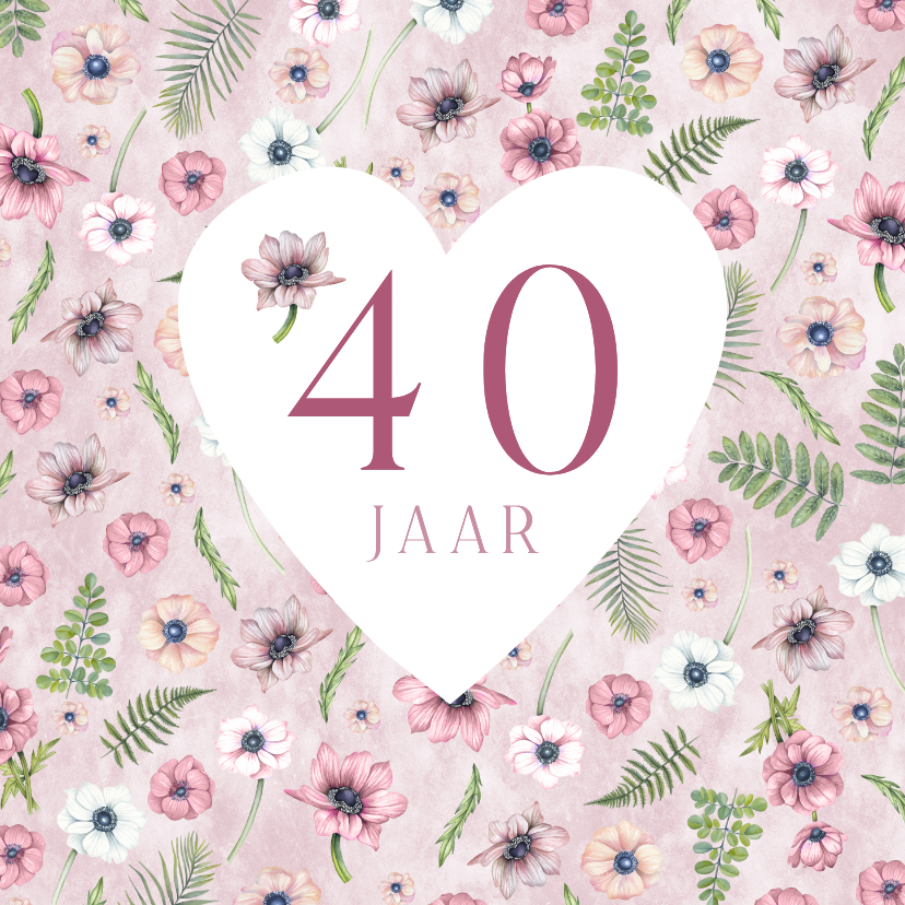 Verjaardagskaarten - Verjaardagskaart anemonen leeftijd