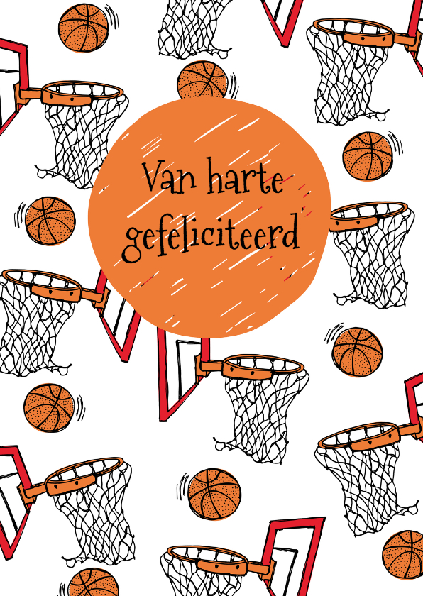 Verjaardagskaarten - Verjaardagskaart basketbal