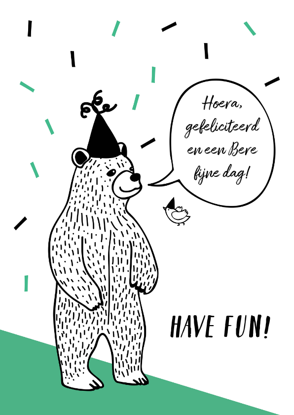 Verjaardagskaart Bere felicitatie voor een jongen - Verjaardagskaarten Verjaardagskaarten - Verjaardagskaart Bere felicitatie voor een jongen