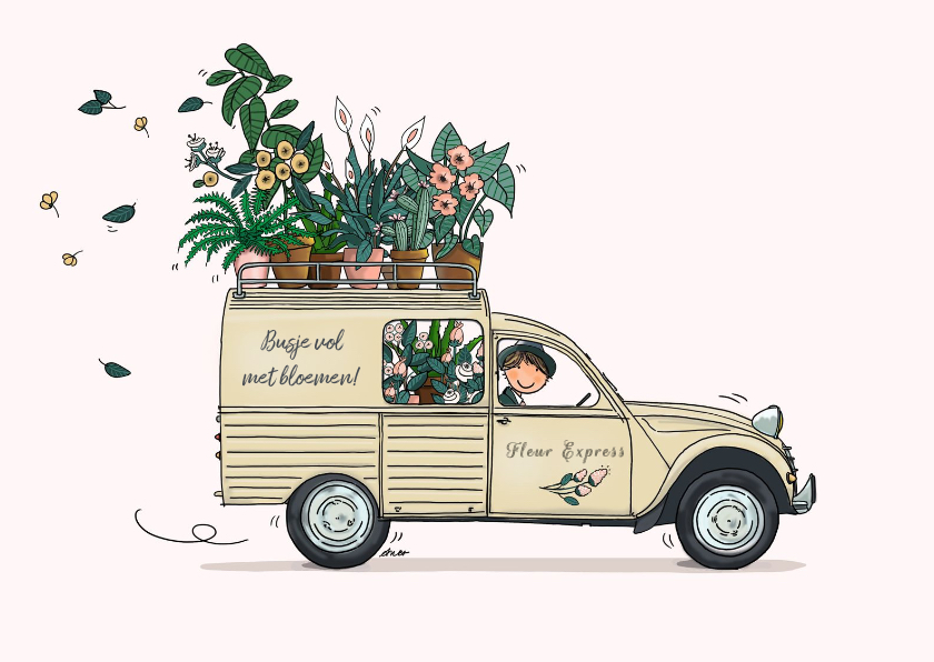 Verjaardagskaart Besteleend beige - Verjaardagskaarten Verjaardagskaarten - Verjaardagskaart Besteleend beige