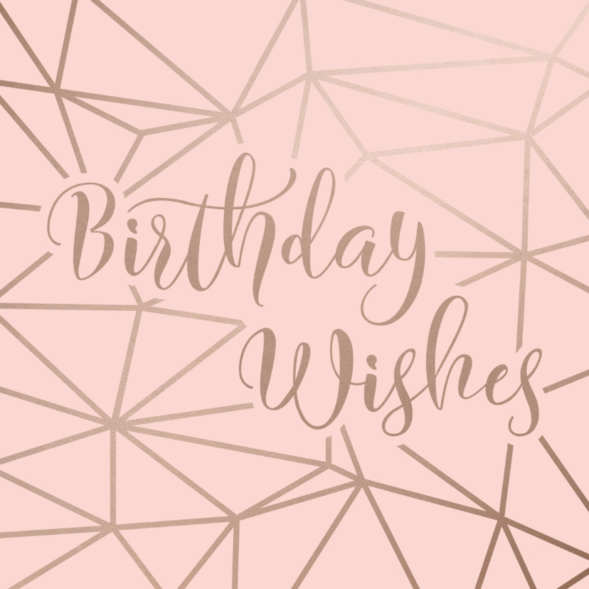 Verjaardagskaarten - Verjaardagskaart Birthday Wishes geometrisch patroon roze