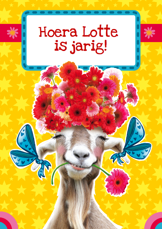 verjaardagskaart bloemen geit - Verjaardagskaarten Verjaardagskaarten - verjaardagskaart bloemen geit