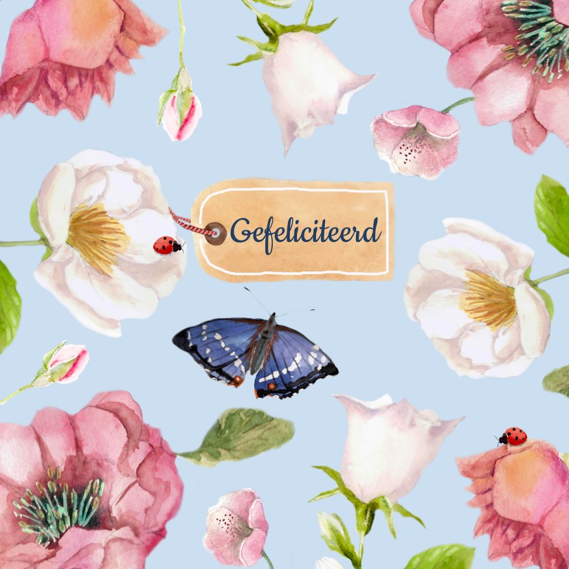 Verjaardagskaart Bloemenpracht in frisse kleuren - Verjaardagskaarten Verjaardagskaarten - Verjaardagskaart Bloemenpracht in frisse kleuren