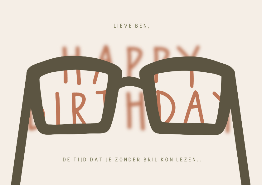 Verjaardagskaart bril nodig happy birthday wazig groen - Verjaardagskaarten Verjaardagskaarten - Verjaardagskaart bril nodig happy birthday wazig groen