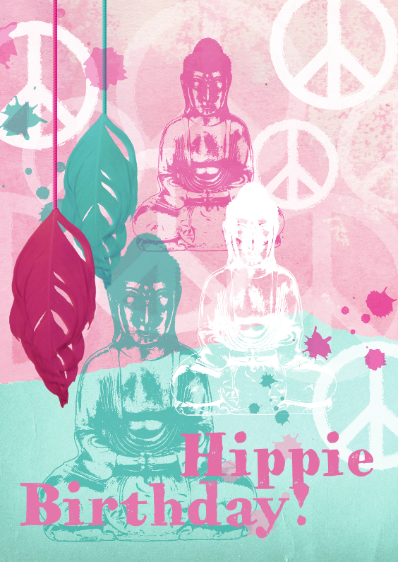 Verjaardagskaart buddha bohemian stijl - Verjaardagskaarten Verjaardagskaarten - Verjaardagskaart buddha bohemian stijl