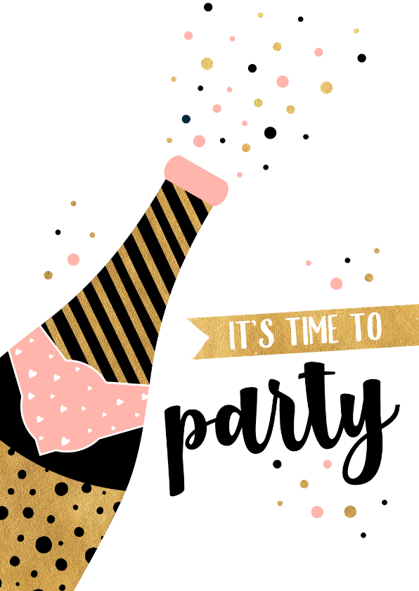 Verjaardagskaarten - Verjaardagskaart champagne party