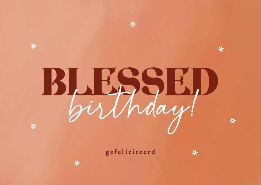 Verjaardagskaarten - Verjaardagskaart christelijk blessed birthday bloemetjes