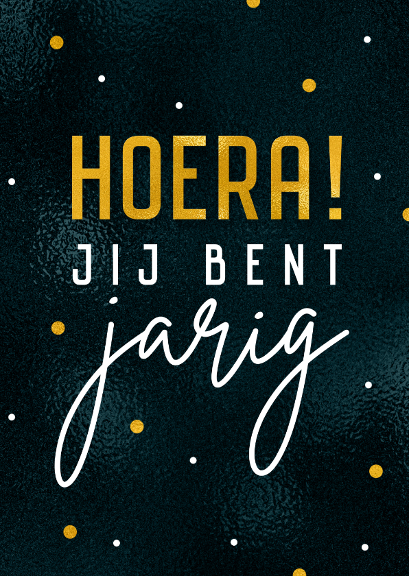 Verjaardagskaart confetti goud algemeen - Verjaardagskaarten Verjaardagskaarten - Verjaardagskaart confetti goud algemeen