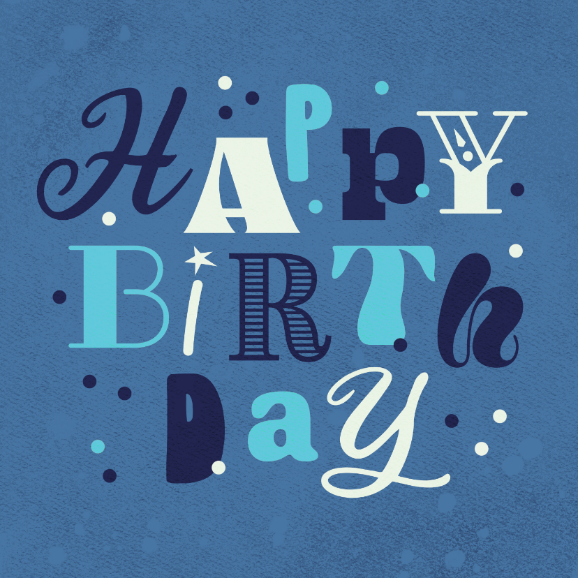 Verjaardagskaarten - Verjaardagskaart confetti grafisch happy birthday algemeen