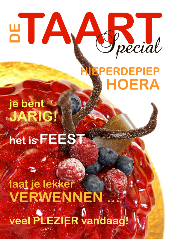 Verjaardagskaart Cover Rode Taart - OT - Verjaardagskaarten Verjaardagskaarten - Verjaardagskaart Cover Rode Taart - OT
