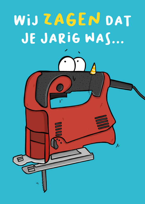 Verjaardagskaarten - Verjaardagskaart decoupeerzaag