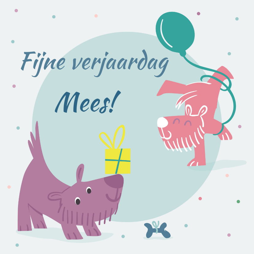 Verjaardagskaarten - Verjaardagskaart dogparty - IR