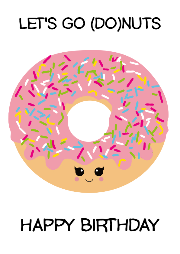 Verjaardagskaart donuts - Verjaardagskaarten Verjaardagskaarten - Verjaardagskaart donuts