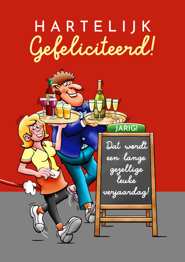 Verjaardagskaarten - Verjaardagskaart feestje voor de man