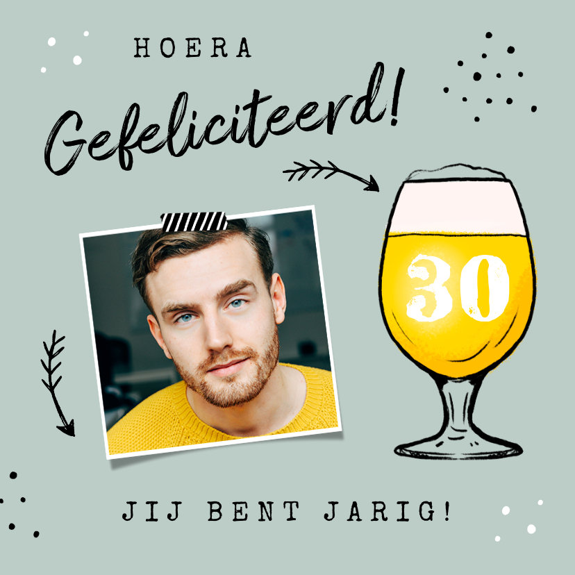 Verbazingwekkend Verjaardagskaart felicitatie man bier confetti | Kaartje2go TW-35