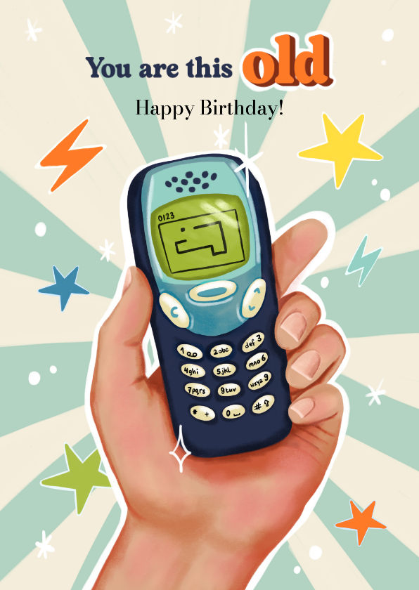 Verjaardagskaart felicitatie man retro old telefoon grappig - Verjaardagskaarten Verjaardagskaarten - Verjaardagskaart felicitatie man retro old telefoon grappig