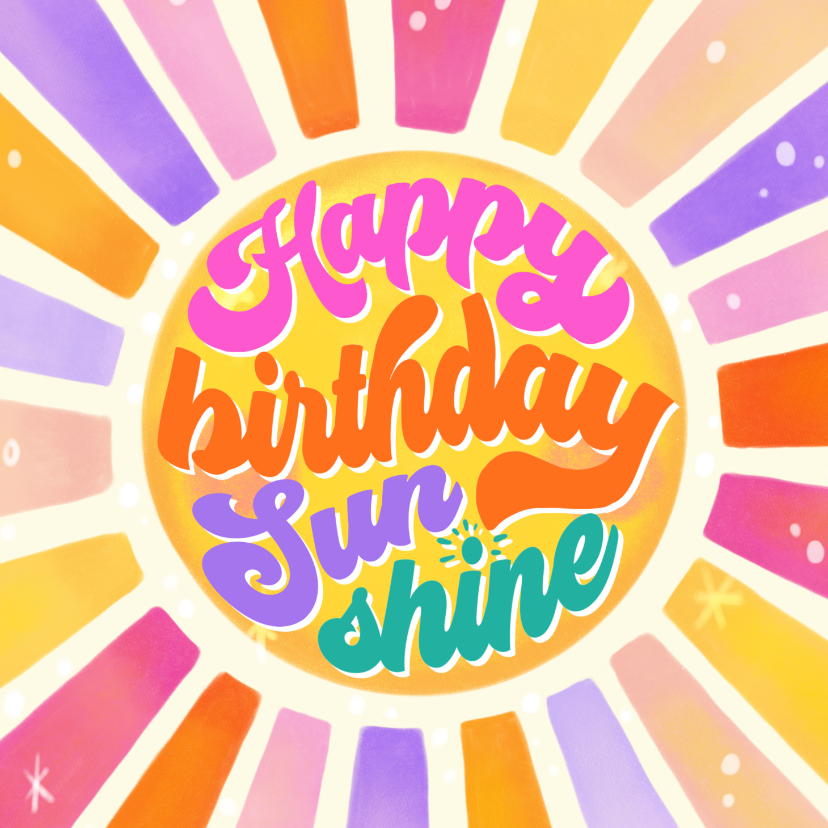 Verjaardagskaart Felicitatie Sunshine Vrolijke Kaartje2go
