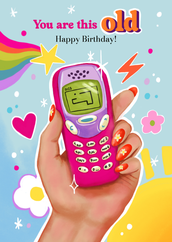 Verjaardagskaart felicitatie vrouw retro old telefoon - Verjaardagskaarten Verjaardagskaarten - Verjaardagskaart felicitatie vrouw retro old telefoon