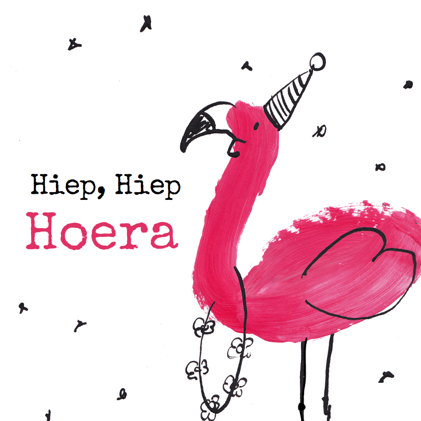 Verjaardagskaart Flamingo - Verjaardagskaarten Verjaardagskaarten - Verjaardagskaart Flamingo