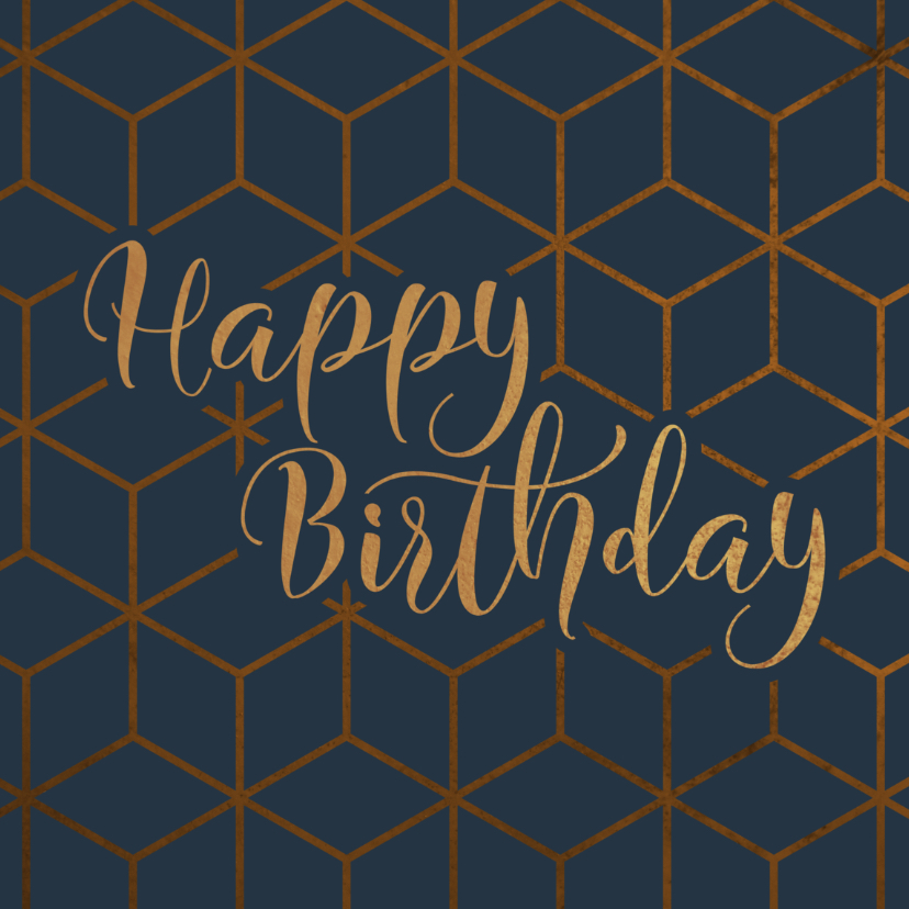 Verjaardagskaarten - Verjaardagskaart geometrisch Happy Birthday 