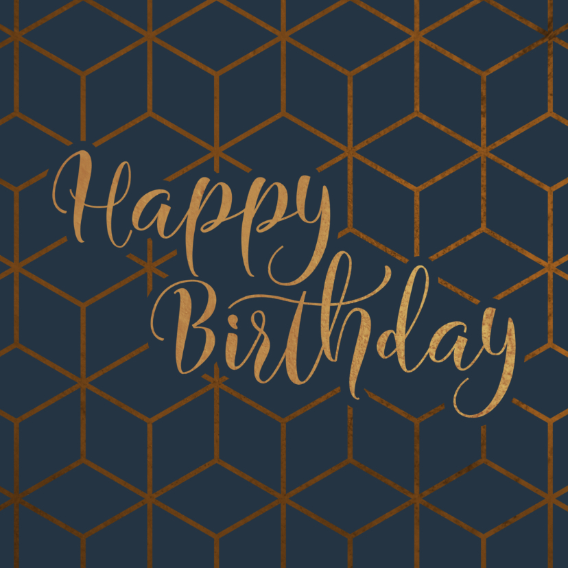 Verjaardagskaart geometrisch Happy Birthday - Verjaardagskaarten Verjaardagskaarten - Verjaardagskaart geometrisch Happy Birthday