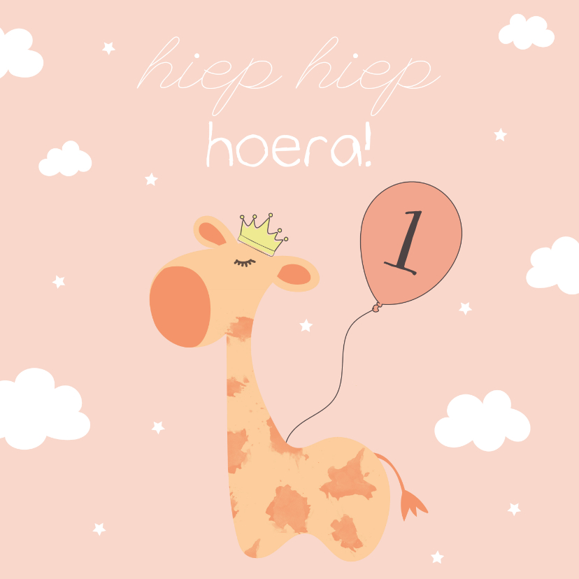 Verjaardagskaart Giraffe - Meisje - Verjaardagskaarten Verjaardagskaarten - Verjaardagskaart Giraffe - Meisje