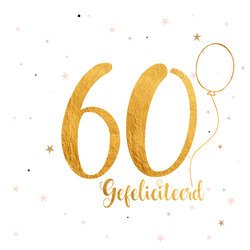 Verjaardagskaarten - Verjaardagskaart happy 60 jaar