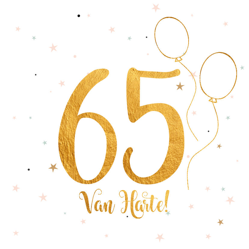 Verjaardagskaart happy 65 jaar Kaartje2go