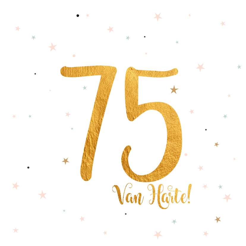 Verjaardagskaarten - Verjaardagskaart happy 75 jaar