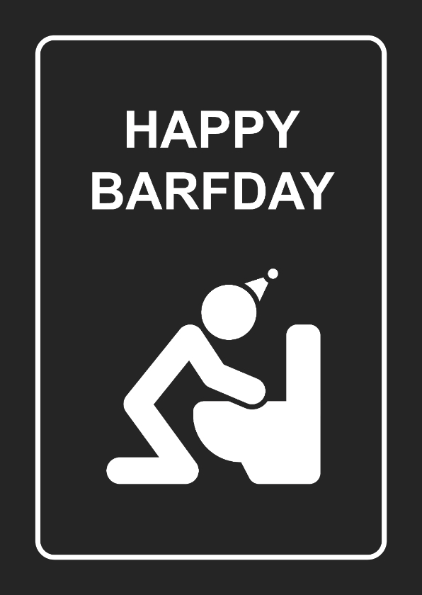 Verjaardagskaart happy barfday pictogram stijl - Verjaardagskaarten Verjaardagskaarten - Verjaardagskaart happy barfday pictogram stijl
