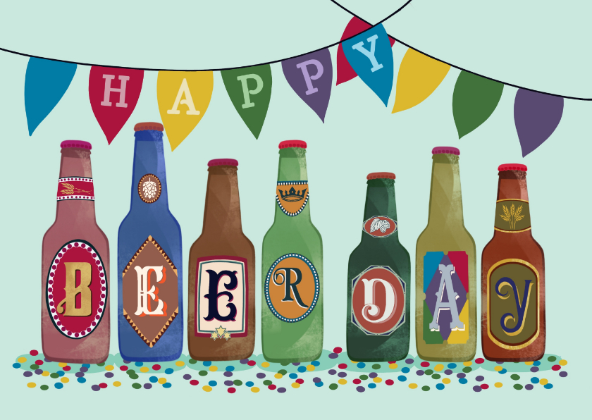 Verjaardagskaarten - Verjaardagskaart Happy beerday to you