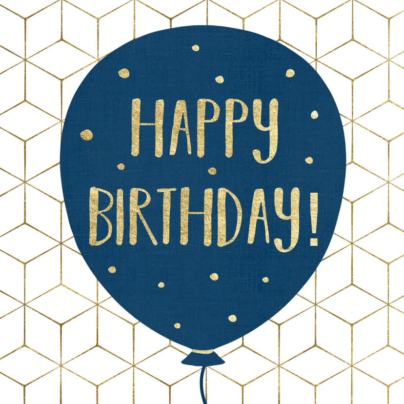 Verjaardagskaarten - Verjaardagskaart - Happy Birthday Ballon en Confetti