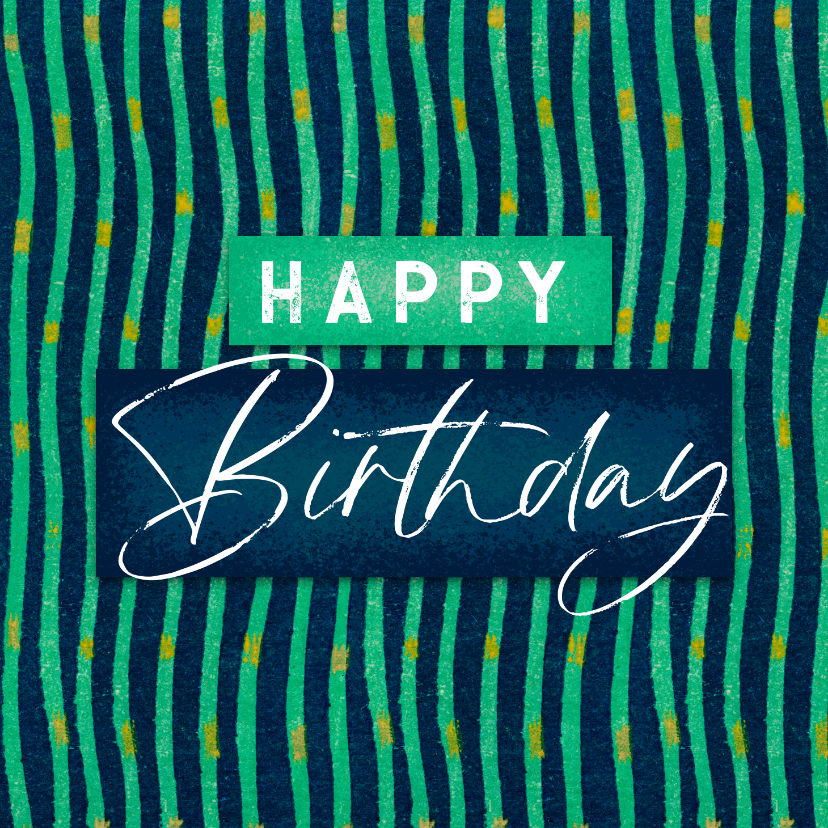 Verjaardagskaart happy birthday kunst patroon man - Verjaardagskaarten Verjaardagskaarten - Verjaardagskaart happy birthday kunst patroon man