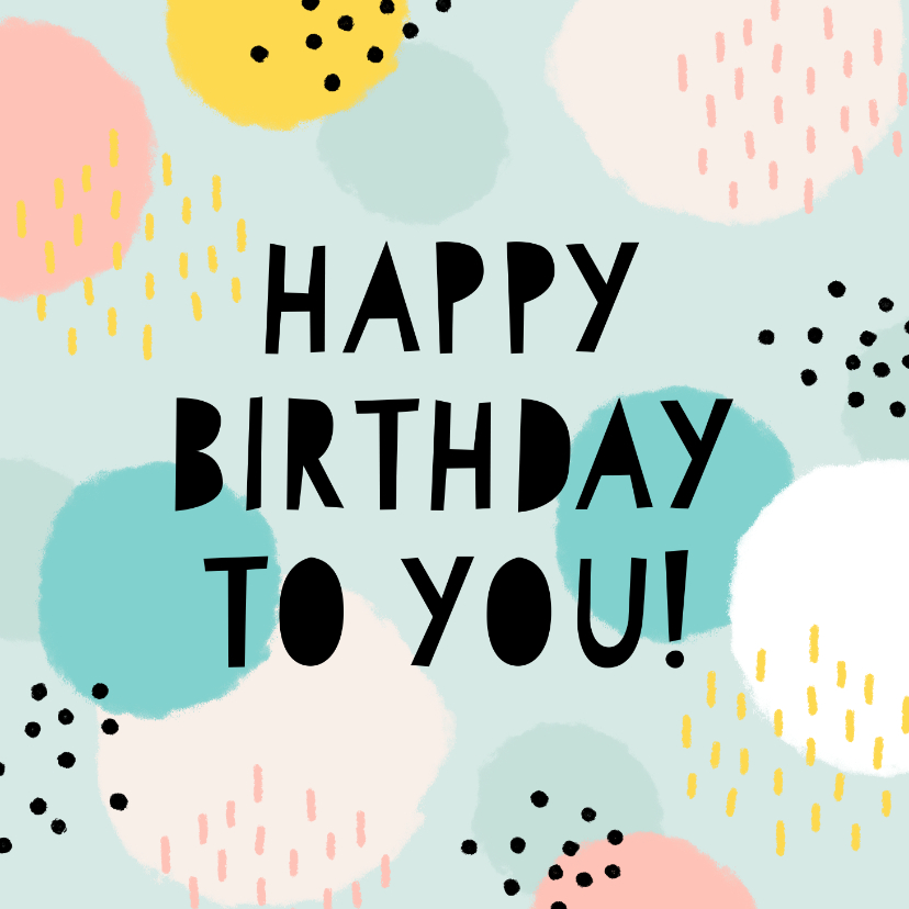 Verjaardagskaart 'happy birthday' vrolijke stippen & strepen - Verjaardagskaarten Verjaardagskaarten - Verjaardagskaart 'happy birthday' vrolijke stippen & strepen