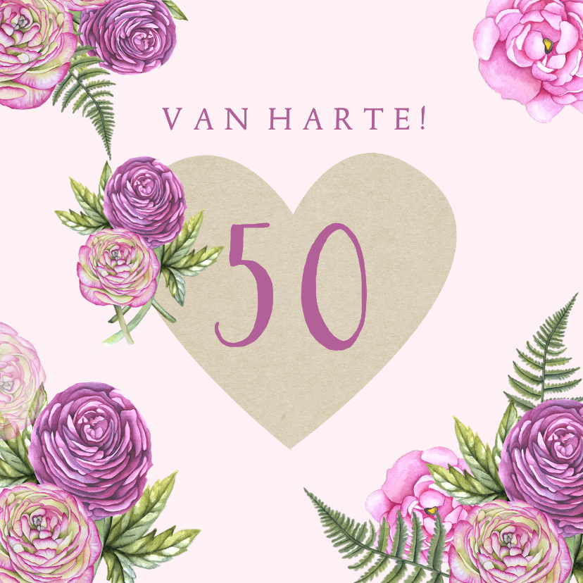 Verjaardagskaarten - Verjaardagskaart hart craft