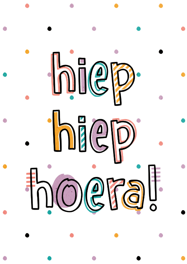 Verjaardagskaarten - Verjaardagskaart hiep hiep hoera hip met confetti