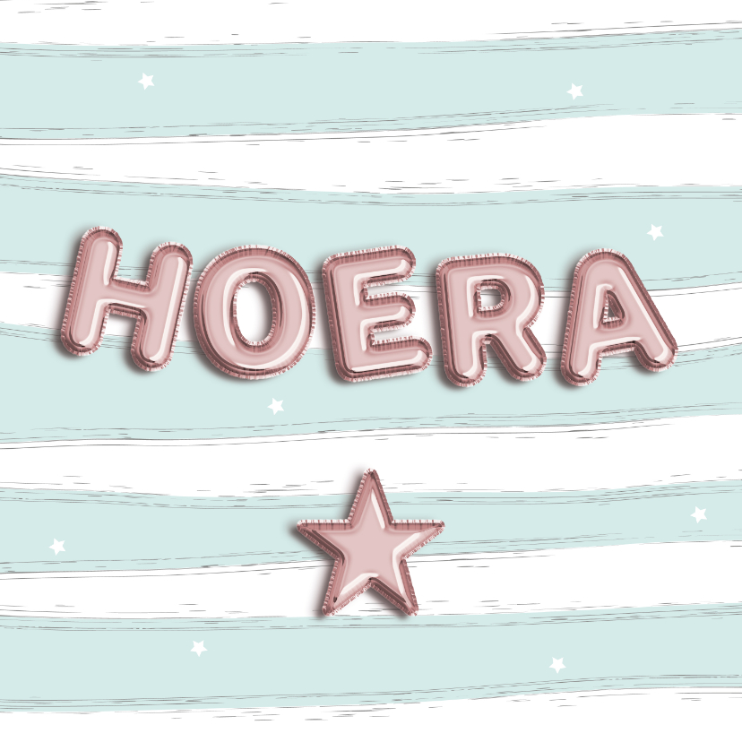 Verjaardagskaart Hoera met ballonletters pastel - Verjaardagskaarten Verjaardagskaarten - Verjaardagskaart Hoera met ballonletters pastel