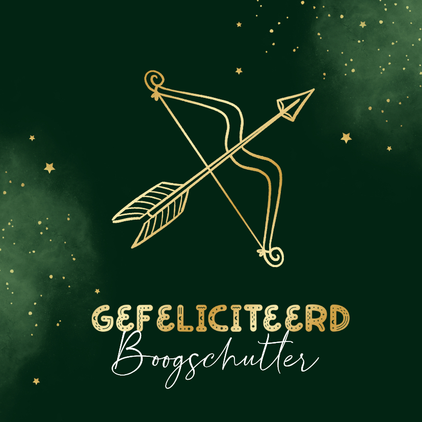 Verjaardagskaarten - Verjaardagskaart horoscoop boogschutter sterrenbeeld sterren