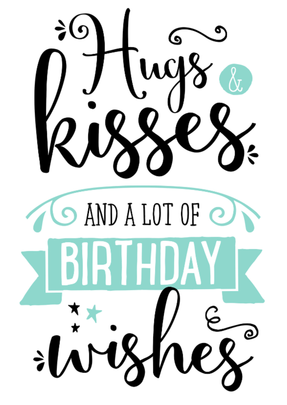 Verjaardagskaarten - Verjaardagskaart Hugs & Kisses 