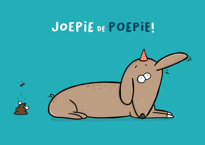 Verjaardagskaart Joepie De Poepie Hond Kaartje2go verjaardagskaart-joepie-de-poepie-hond-kaartje2go