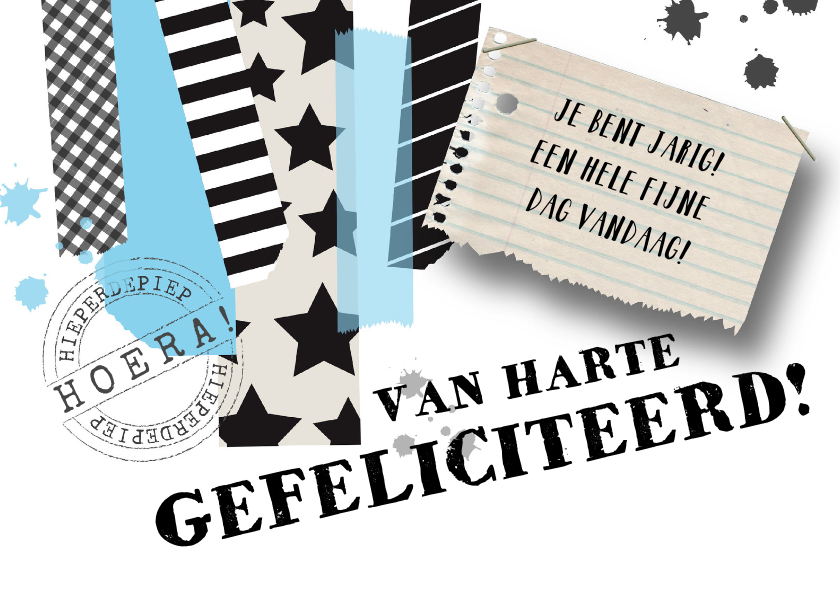 Verjaardagskaart jongen stoer tape - Verjaardagskaarten Verjaardagskaarten - Verjaardagskaart jongen stoer tape