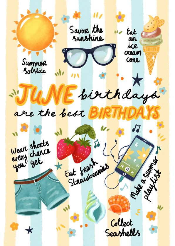Verjaardagskaart juni felicitatie zomer man jongen - Verjaardagskaarten Verjaardagskaarten - Verjaardagskaart juni felicitatie zomer man jongen