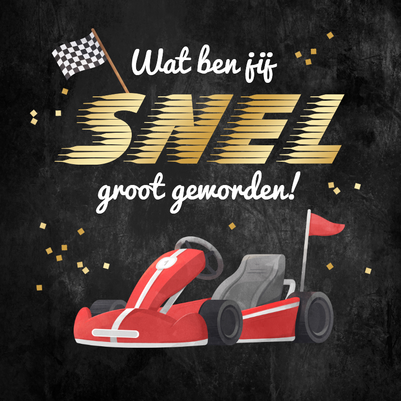 Verjaardagskaart karten race formule 1 stoer confetti snel - Verjaardagskaarten Verjaardagskaarten - Verjaardagskaart karten race formule 1 stoer confetti snel