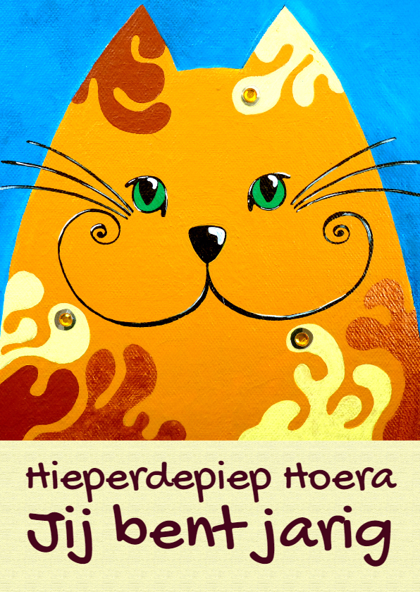Verjaardagskaart kat Goudlokje - Verjaardagskaarten Verjaardagskaarten - Verjaardagskaart kat Goudlokje