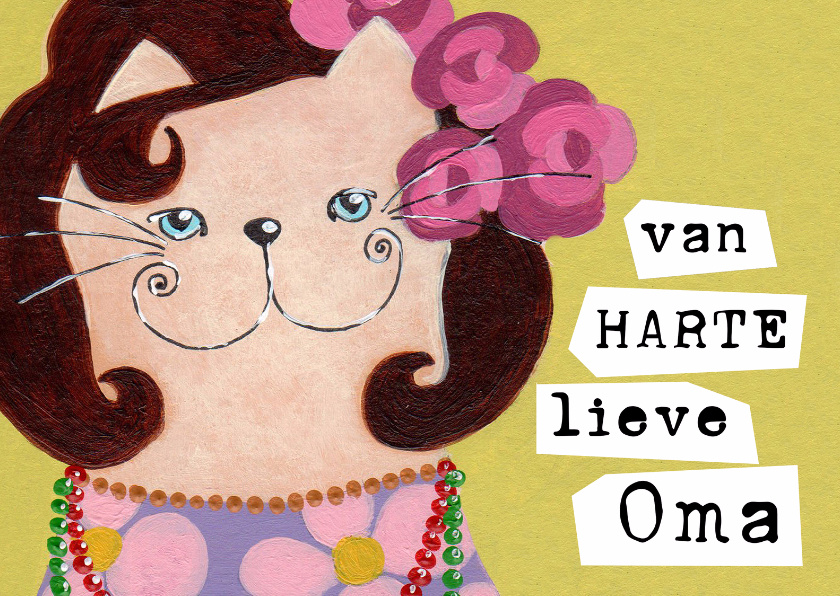 Verjaardagskaart kat oma abbey - Verjaardagskaarten Verjaardagskaarten - Verjaardagskaart kat oma abbey